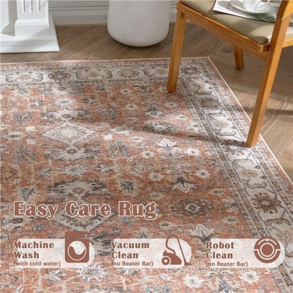 Area Rug Entryway Rug Brick Red Area Rug Kitchen Floor Cover Foldable Thin Rug - Picture 5 of 7
